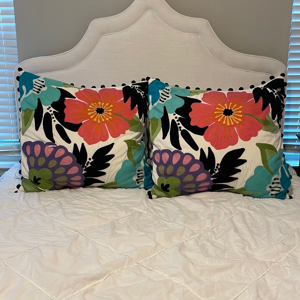 Floral euro sham pillows